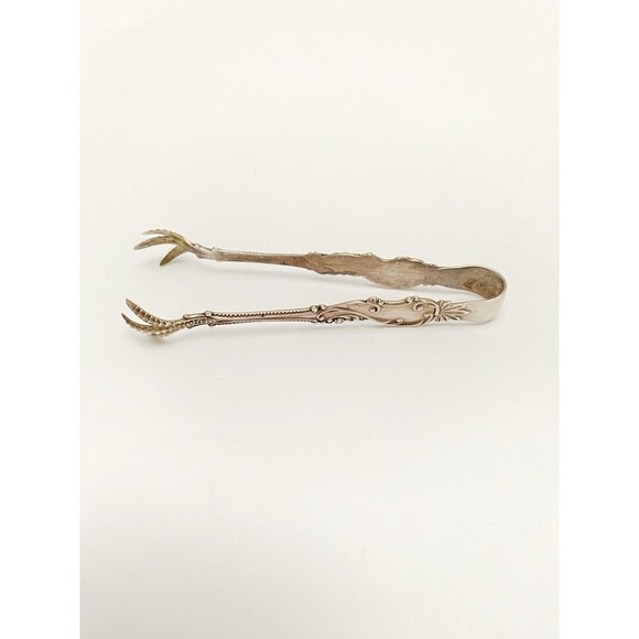 Vintage Antique Ornate Sterling Silver Sugar Cube Miniature Tongs Talons - Picture 4 of 5